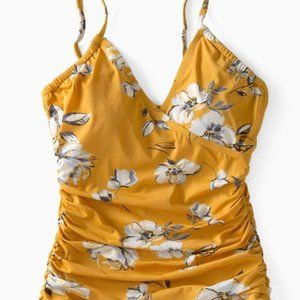 Garnet hill ruched surplice tankini top-size 8